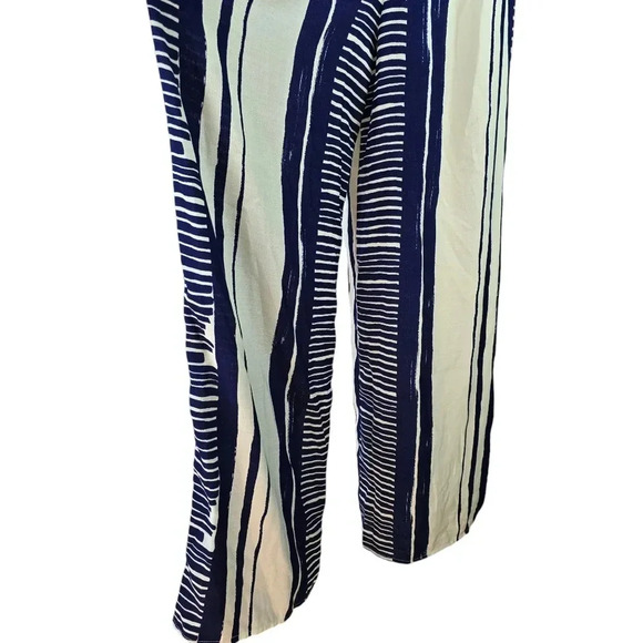 NWT Lulus Delphi Blue and White Striped Tie-Front Strapless Jumpsuit Size Small - Picture 7 of 14